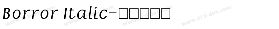 Borror Italic字体转换